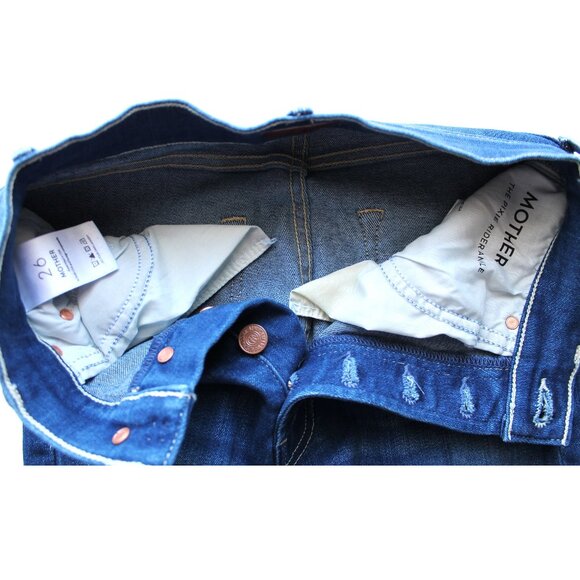 MOTHER The Pixie Rider Ankle Jeans 27” / Size 26 / Taxi! Blue High Rise Denim - Picture 11 of 12